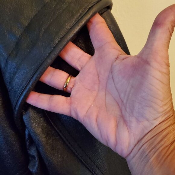 Vintage Black Leather Bomber Jacket Size XL - Picture 4 of 9